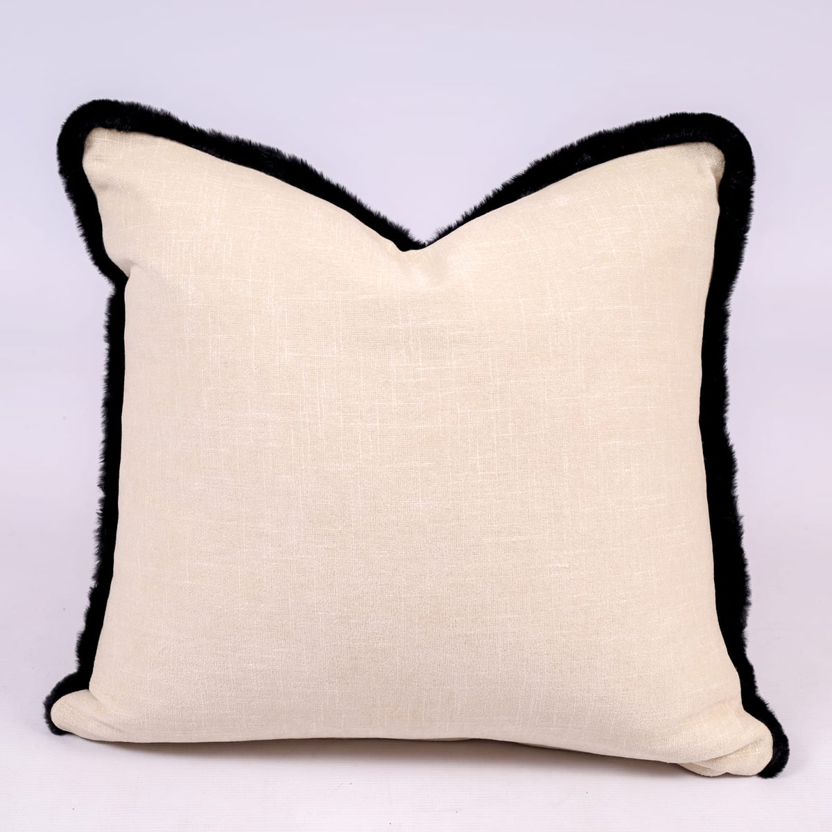White Faux-fur trim - Duck Feather Inner scatter cushion
