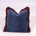 Navy-blue fringed - Duck Feather inner scatter cushion